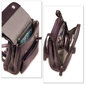 Osgoode Marley Crossbody Purse Plum in Perfect Condition Organizer pocket